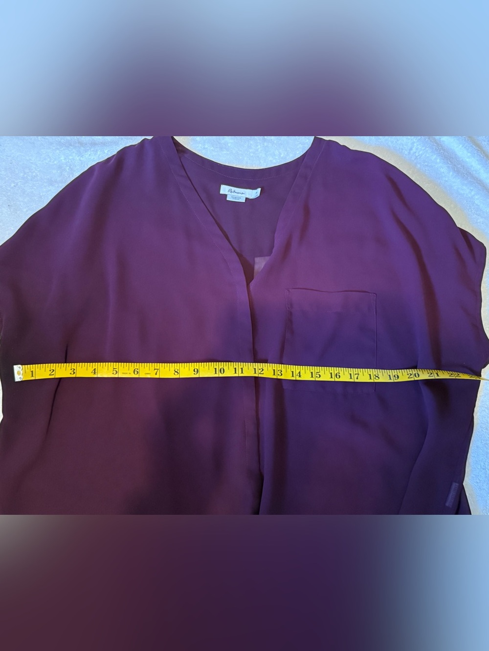 Reitmans Plum Draped V-Neck Blouse - Picture 5 of 6